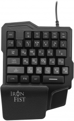 Игровой блок Оклик 701G IRON FIST черный USB for gamer LED подставка для запястий