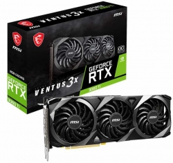 Видеокарта MSI PCI-E 4.0 RTX 3060 Ti VENTUS 3X 8G OC LHR NVIDIA GeForce RTX 3060Ti 8192Mb 256 GDDR6 1695/14000/HDMIx1/DPx3/HDCP Ret