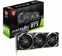 Видеокарта MSI PCI-E 4.0 RTX 3060 VENTUS 3X 12G OC NVIDIA GeForce RTX 3060 12288Mb 192 GDDR6 1680/15000/HDMIx1/DPx3/HDCP Ret