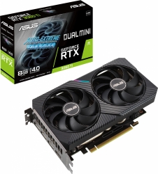 Видеокарта Asus DUAL-RTX3060TI-8G-MINI-V2 NVIDIA GeForce RTX 3060Ti 8192Mb 256 GDDR6 1665/14000 HDMIx1 DPx3 HDCP Ret