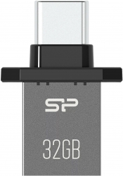 Флеш Диск Silicon Power 32Gb Mobile Type-C C20 SP032GBUC3C20V1K USB3.1 серый/черный