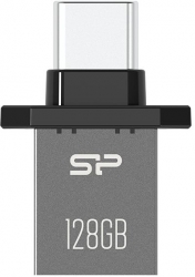 Флеш Диск Silicon Power 128Gb Mobile Type-C C20 SP128GBUC3C20V1K USB3.1 серый/черный