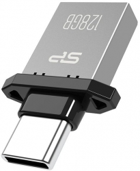 Флеш Диск Silicon Power 128Gb Mobile Type-C C20 SP128GBUC3C20V1K USB3.1 серый/черный