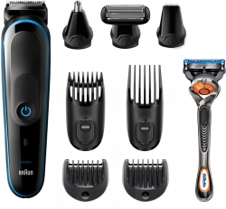 Триммер Braun MGK5280+ Бритва Gillette + 2 кас + чехол черный (насадок в компл:7шт)