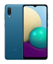 Смартфон Samsung SM-A022 Galaxy A02 32Gb 2Gb синий моноблок 3G 4G 2Sim 6.5 720x1600 Android 10 13Mpix 802.11 b/g/n GPS GSM900/1800 GSM1900 TouchSc 