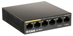 Коммутатор D-Link DSS-100E-6P/A1A 6x100Mb 1G неуправляемый