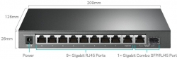Коммутатор TP-Link TL-SG1210MPE 9G 1GBIC 8PoE+ 123W неуправляемый