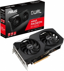 Видеокарта Asus PCI-E 4.0 DUAL-RX6600-8G AMD Radeon RX 6600 8192Mb 128 GDDR6 2044/14000 HDMIx1 DPx3 HDCP Ret