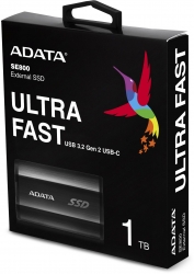 Накопитель SSD A-Data USB-C 1000Gb ASE800-1TU32G2-CBK SE800 1.8 черный