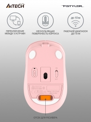 Мышь A4Tech Fstyler FB10C розовый беспроводная