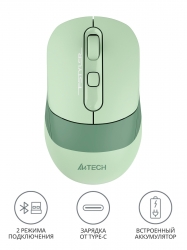 Мышь A4Tech Fstyler FB10C зеленый беспроводная