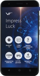 Смартфон Vertex Impress Luck 8Gb 1Gb черный моноблок 3G 2Sim 5 480x854 Android 7.0 5Mpix 802.11bgn GPS GSM900/1800 GSM1900 MP3 FM A-GPS microSDHC m