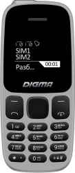 Мобильный телефон Digma A103 Linx 32Mb серый моноблок 1.44 68x98 GSM900/1800
