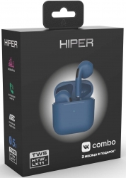 Гарнитура вкладыши Hiper TWS Lazo LX11 синий беспроводные bluetooth в ушной раковине (HTW-LX11)