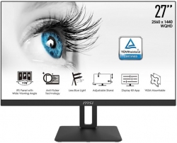 Монитор MSI 27 Pro MP271QP черный IPS LED 16:9 HDMI M/M матовая 250cd 178гр/178гр 2560x1440 D-Sub FHD 4.2кг