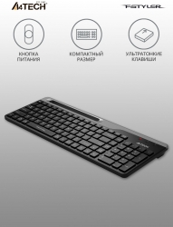 Клавиатура A4Tech Fstyler FBK25 черный BT/Radio slim