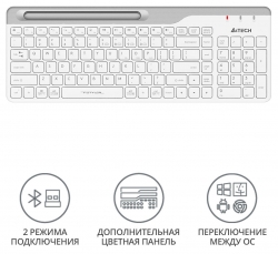 Клавиатура A4Tech Fstyler FBK25 белый BT/Radio slim