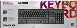 Клавиатура Defender Action HB-719 механическая черный USB for gamer LED (подставка для запястий)