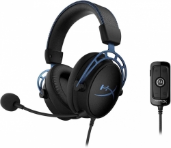 Наушники с микрофоном HyperX Cloud Alpha S черный/голубой 1м мониторные оголовье HX-HSCAS-BL/WW