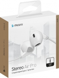 Гарнитура вкладыши Deppa Stereo Air Pro 1.2м белый проводные в ушной раковине (44154)