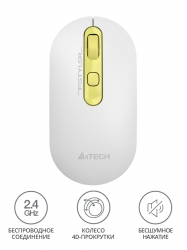 Мышь A4Tech Fstyler FG20S Daisy белый/желтый беспроводная
