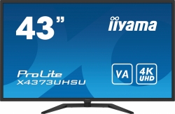 Монитор Iiyama 42.5 ProLite X4373UHSU-B1 черный VA 5ms 16:9 DVI HDMI M/M матовая HAS Pivot 1000:1 400cd 178гр/178гр 3840x2160 DisplayPort FHD 14.5кг