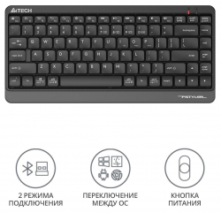 Клавиатура A4Tech Fstyler FBK11 черный/серый BT/Radio slim
