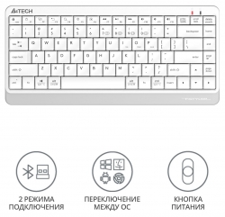 Клавиатура A4Tech Fstyler FBK11 белый/серый BT/Radio slim