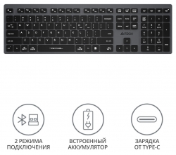 Клавиатура A4Tech Fstyler FBX50C серый BT/Radio slim
