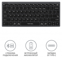 Клавиатура A4Tech Fstyler FBX51C серый BT/Radio slim