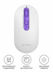 Мышь A4Tech Fstyler FG20S Tulip белый/фиолетовый беспроводная