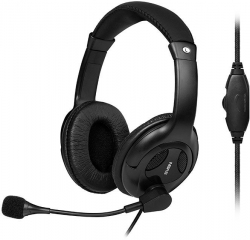 Наушники с микрофоном Sven AP-675MV черный 2.5м накладные оголовье (SV-014391)