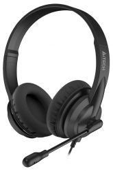Наушники с микрофоном A4Tech HS-10 черный 2м накладные оголовье
