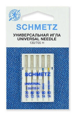 Иглы для швейных машин Schmetz 130/705H 70809090(J)90(S) 5шт Multi Blister