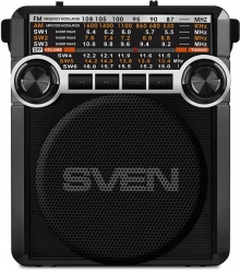 Радиоприемник портативный Sven SRP-355 черный USB SD/microSD
