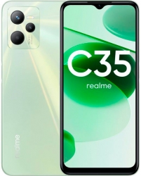 Смартфон Realme C35 64Gb 4Gb зеленый моноблок 3G 4G 2Sim 6.6 1080x2408 Android 11 50Mpix 802.11 a/b/g/n/ac NFC GPS GSM900/1800 GSM1900 TouchSc microS