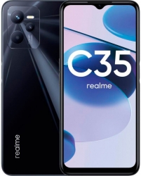 Смартфон Realme C35 128Gb 4Gb черный моноблок 3G 4G 2Sim 6.6 1080x2408 Android 11 50Mpix 802.11 a/b/g/n/ac NFC GPS GSM900/1800 GSM1900 TouchSc microS