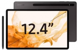 Планшет Samsung Galaxy Tab S8+ SM-X806 Snapdragon 898 2.99 8C RAM8Gb ROM128Gb 12.4 Super AMOLED 2800x1752 3G 4G Android 12 темно-серый 13Mpix 12Mpix 