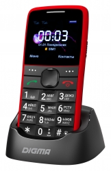Мобильный телефон Digma S220 Linx 32Mb красный моноблок 2Sim 2.2 176x220 0.3Mpix GSM900/1800 MP3 FM microSD max32Gb