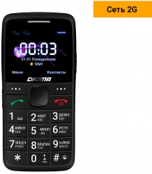 Мобильный телефон Digma S220 Linx 32Mb черный моноблок 2Sim 2.2 176x220 0.3Mpix GSM900/1800 MP3 FM microSD max32Gb