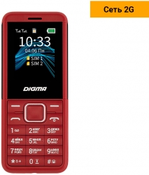 Мобильный телефон Digma C171 Linx 32Mb красный моноблок 2Sim 1.77 128x160 0.08Mpix GSM900/1800 FM microSD max16Gb