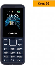 Мобильный телефон Digma C171 Linx 32Mb темно-синий моноблок 2Sim 1.77 128x160 0.08Mpix GSM900/1800 FM microSD max16Gb