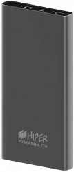 Мобильный аккумулятор Hiper Metal10K 10000mAh 2.4A 2xUSB темно-серый (METAL 10K SPACE GRAY)