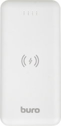 Мобильный аккумулятор Buro BPW10E 10000mAh 2A 2xUSB беспроводная зарядка белый (BPW10E10PWT)