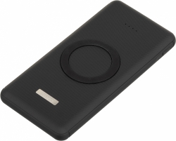 Мобильный аккумулятор Buro BPQ10F 10000mAh 3A QC PD 2xUSB беспроводная зарядка черный (BPQ10F18PBK)