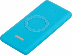 Мобильный аккумулятор Buro BPQ10F 10000mAh 3A QC PD 2xUSB беспроводная зарядка синий (BPQ10F18PBL)