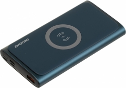 Мобильный аккумулятор Digma DGPQ10G 10000mAh 3A QC PD 20W 1xUSB беспроводная зарядка синий (DGPQ10G22CBL)