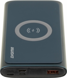 Мобильный аккумулятор Digma DGPQ10G 10000mAh 3A QC PD 20W 1xUSB беспроводная зарядка синий (DGPQ10G22CBL)