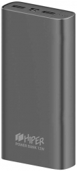 Мобильный аккумулятор Hiper Metal20K 20000mAh 2.4A 2xUSB темно-серый (METAL 20K SPACE GRAY)