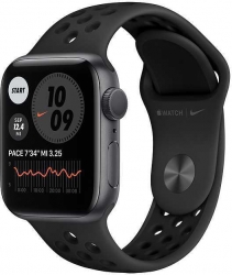 Смарт-часы Apple Watch Series 6 Nike 40мм OLED LTPO серый космос (M00X3RU/A)
